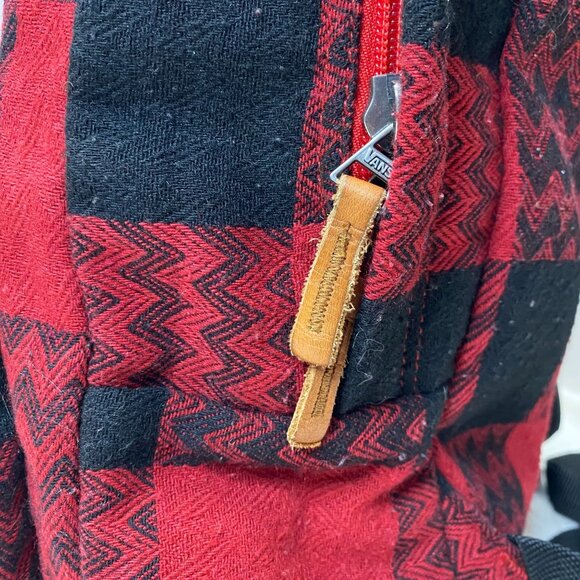 Vans Off the Wall Backpack Plaid Red/Black Old School Back to School - Picture 8 of 8